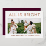 elegante folie 2 foto moderne folie vakantiekaart folie feestdagenkaart<br><div class="desc">zwart wit en folie 2 foto's collage modern ,  leuk kerstkaartontwerp voor het gezin .</div>