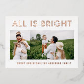 elegante folie 2 foto moderne folie vakantiekaart folie feestdagenkaart (Voorkant)