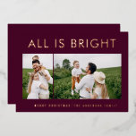 elegante folie 2 foto moderne folie vakantiekaart folie feestdagenkaart<br><div class="desc">rood en folie 2 foto collage modern ,  leuk kerstkaartontwerp .</div>