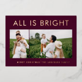 elegante folie 2 foto moderne folie vakantiekaart folie feestdagenkaart (Voorkant)