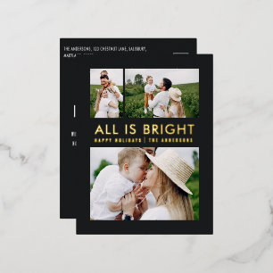 elegante folie 3 foto modern folie vakantie briefk folie feestdagen briefkaart