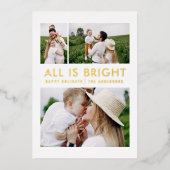 elegante folie 3 foto moderne folie vakantiekaart folie feestdagenkaart (Voorkant)