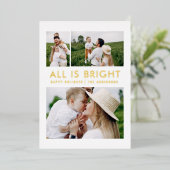 elegante folie 3 foto moderne folie vakantiekaart folie feestdagenkaart (Staand Voorkant)