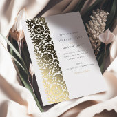 Elegante Folie Beige Ivoren bruiloft Folie Uitnodiging