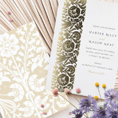 Elegante Folie Beige Ivoren bruiloft Folie Uitnodiging