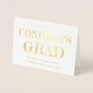 Elegante folie congratulatie afgestudeerde persoon kaarten