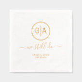 Elegante Folie Divider Monogram bruiloft doen we n Folie Servetten (Voorkant)