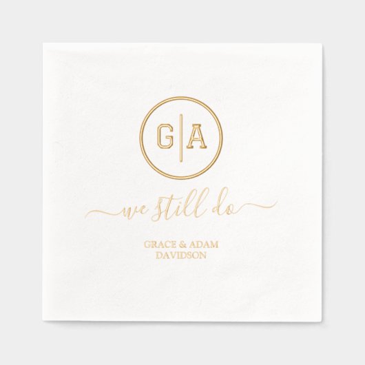 Elegante Folie Divider Monogram bruiloft doen we n Folie Servetten (Voorkant)