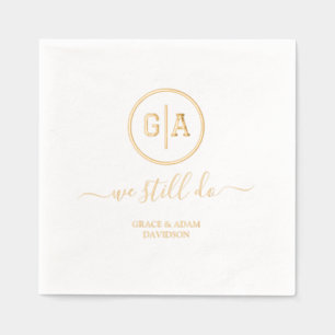 Elegante Folie Divider Monogram bruiloft doen we n Servetten