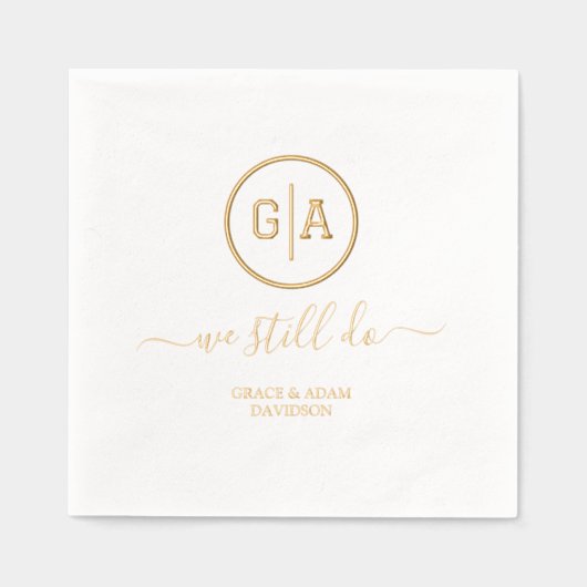Elegante Folie Divider Monogram bruiloft doen we n Servetten (Voorkant)