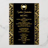 Elegante Folie Frame Afstudeer Diner Menu Uitnodiging (Voorkant)