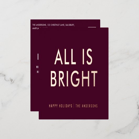 elegante folie geen foto moderne folie vakantie br folie feestdagen briefkaart (Voorkant / Achterkant)