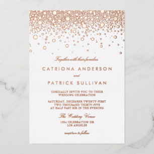 Elegante Folie geperst Confetti Stippen bruiloft R Uitnodiging