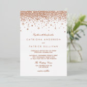 Elegante Folie geperst Confetti Stippen bruiloft R Uitnodiging (Staand Voorkant)