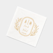 Elegante Folie gestempeld servetten met monogramme (Links)