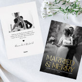 Elegante Folie Getrouwd en Vrolijk Pas getrouwd Fo Folie Feestdagenkaart