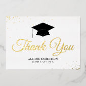 elegante folie gouden afstuderen bedankkaart uitnodiging (Voorkant)