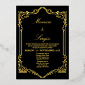 Elegante folie huwelijksuitnodiging in het Spaans Folie Uitnodiging (Voorkant)