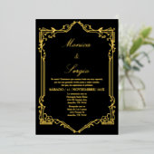 Elegante folie huwelijksuitnodiging in het Spaans Folie Uitnodiging (Staand Voorkant)
