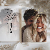 Elegante Folie Kalligrafie Trouwtafel Nummer Uitnodiging