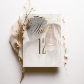 Elegante Folie Kalligrafie Trouwtafel Nummer Uitnodiging