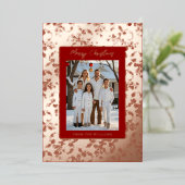 Elegante Folie Kerst Kaart Sjabloon Vakantie Rood (Staand Voorkant)