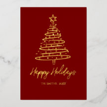Elegante Folie Kerstkaart 