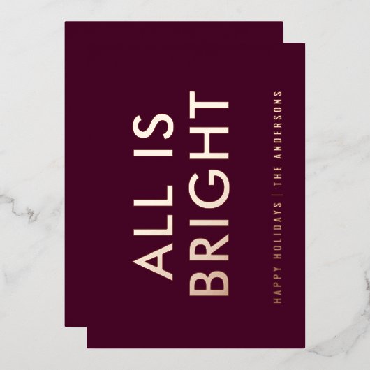 elegante folie niet-fotomoderne folie vakantiekaar feestdagenkaart (Voorkant / Achterkant)