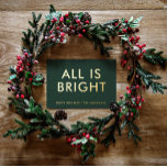 elegante folie niet-fotomoderne folie vakantiekaar folie feestdagenkaart<br><div class="desc">het ontwerp van de groene en folie niet - fotocollage moderne kerstkaart voor het gezin .</div>