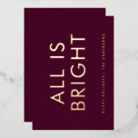 elegante folie niet-fotomoderne folie vakantiekaar folie feestdagenkaart<br><div class="desc">het ontwerp van de rode en folie niet fotocollage van het moderne kerstkaartje voor het gezin .</div>