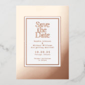 Elegante Folie Save the Date Sjabloon Foto Modern (Voorkant)