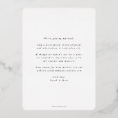 Elegante Folie Script Verlovingsfoto Aankondiging (Achterkant)