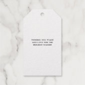 elegante folie tree kerstmis met feestdagen cadeaulabels (Achterkant)