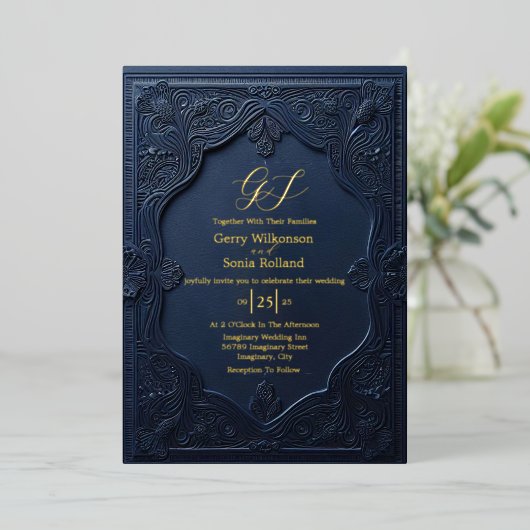 Elegante Folie Uitnodiging Unie (Staand Voorkant)