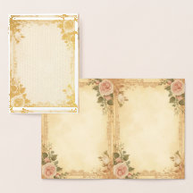 Elegante Foliekaart – Vintage Rozenontwerp