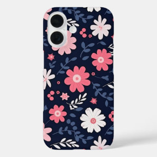 Elegante Folk Art Flower iPhone 16 Hoesje