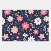 Elegante Folk Art Flower Inpakpapier Vel (Voorkant 2)