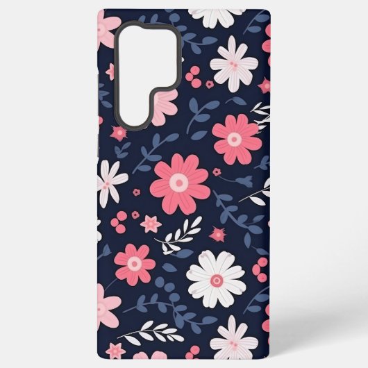 Elegante Folk Art Flower Samsung Galaxy Hoesje (Achterkant)