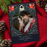 Elegante Folk Art Kardinaal Kerst Fotobehang Foto Folie Feestdagenkaart<br><div class="desc">Vier het seizoen met deze Elegant Folk Art Kardinaal Christmas Foliage Folie Holiday Kaart. Het ontwerp is voorzien van echte gouden folie. U kunt dit verder aanpassen door op de knop "PERSONALISEREN" te klikken. Het placeholder afbeelding wordt geleverd door Unsplash en is NIET te koop; vervang het door uw eigen...</div>