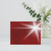 Elegante fonkelende ster in de rode hemel van Kers Feestdagenkaart (Staand voorkant)
