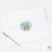 Elegante fonte witte Duiven bloemen Bruidsdouche Ronde Sticker (Envelop)