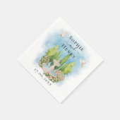 Elegante fontein | bloemen duiven Bruiloft Luxe Servet (Hoek)