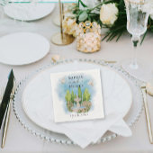 Elegante fontein | bloemen duiven Bruiloft Luxe Servet