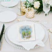 Elegante fontein | bloemen duiven Bruiloft Luxe Servet
