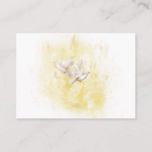 Elegante Fontein bloemen Duiven Vlieg Bruiloft det Informatiekaartje (Achterkant)