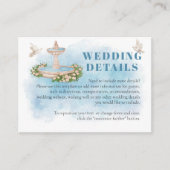 Elegante Fontein bloemen Duiven Vlieg Bruiloft det Informatiekaartje (Voorkant)