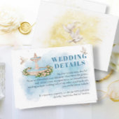 Elegante Fontein bloemen Duiven Vlieg Bruiloft det Informatiekaartje