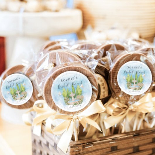 Elegante fontein witte Duiven bloemen Bruidsdouche Ronde Sticker