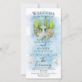 Elegante Fonteinduiven Luxe Trouwprogramma (Voorkant)