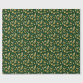 Elegante Forest Green en Gold Christmas Wrapping Cadeaupapier (Vlak)